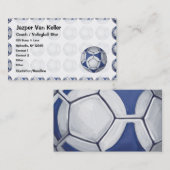 Voetbal Schildblauw en wit patroon Visitekaartje (Voorkant / Achterkant)