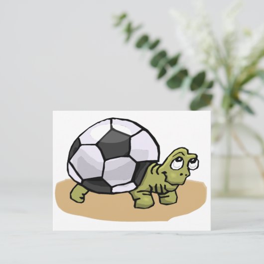 Voetbal (schildpad) briefkaart (Staand voorkant)