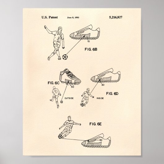 Voetbal-schoenen 1993 - oude pooier poster (Voorkant)