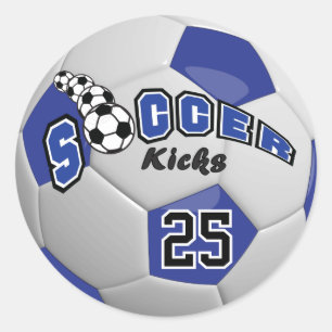 Voetbal Schoppen Donkerblauw Ronde Sticker