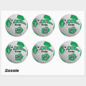 Voetbal Schoppen |  Groen Ronde Sticker (Vel)