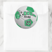 Voetbal Schoppen |  Groen Ronde Sticker (Tas)
