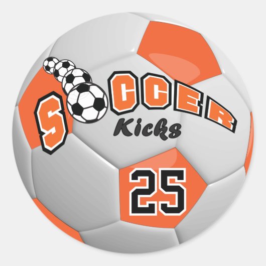 Voetbal Schoppen | Oranje Ronde Sticker (Voorkant)