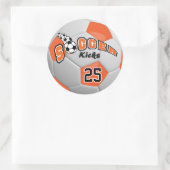 Voetbal Schoppen | Oranje Ronde Sticker (Tas)