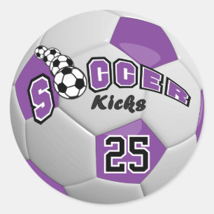 Voetbal Schoppen Paars Ronde Sticker