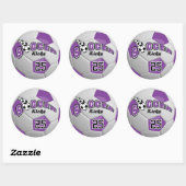 Voetbal Schoppen | Paars Ronde Sticker (Vel)