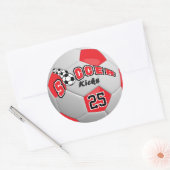 Voetbal Schoppen | Rood Ronde Sticker (Envelop)