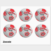 Voetbal Schoppen | Rood Ronde Sticker (Vel)