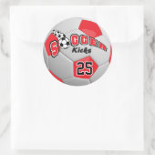 Voetbal Schoppen | Rood Ronde Sticker (Tas)