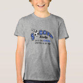 Voetbal schopt je naar je doel - Donkerblauw Tri-Blend Shirt (Voorkant)