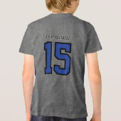 Voetbal schopt je naar je doel - Donkerblauw Tri-Blend Shirt (Achterkant)