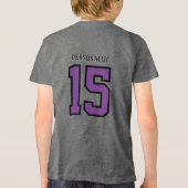 Voetbal schopt je naar je doel - Paarse Tri-Blend Shirt (Achterkant)