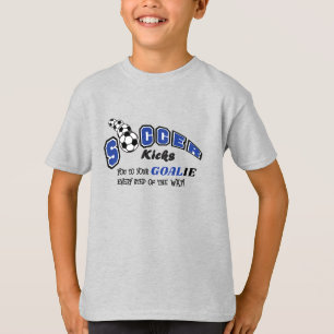 Voetbal schopt je naar je doelman - Blauw T-shirt