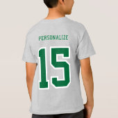 Voetbal schopt je naar je goalie - Groen T-shirt (Achterkant)