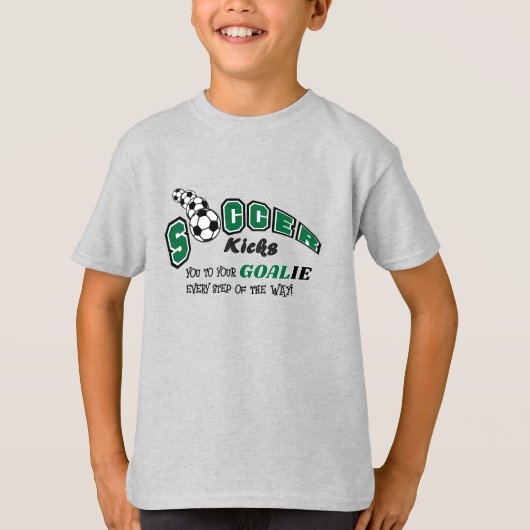 Voetbal schopt je naar je goalie - Groen T-shirt (Voorkant)
