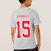 Voetbal schopt je naar je goalie - Rood T-shirt (Achterkant)