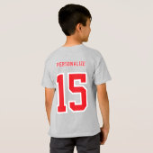 Voetbal schopt je naar je goalie - Rood T-shirt (Achterkant volledig)