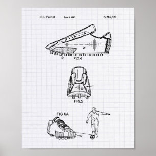 Voetbal schoten 1993 - Kunststof met achtergrondve Poster