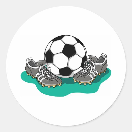 Voetbal schoten ronde sticker (Voorkant)
