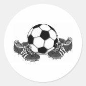 Voetbal schoten ronde sticker (Voorkant)