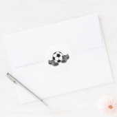 Voetbal schoten ronde sticker (Envelop)