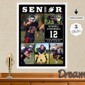 Voetbal Senior 5 Foto Collage Afstuderen Poster