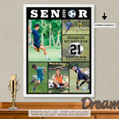 Voetbal Senior Afstuderen 6 Fotocollage Poster