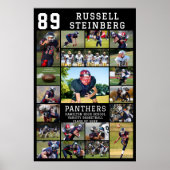 Voetbal Senior Night 20 Foto Collage Afstuderen Poster (Voorkant)