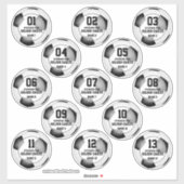 voetbal set van 13 gepersonaliseerde stickers (Vel)