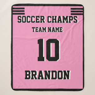 Voetbal Sherpa Blanket roze wit zwart liefde sport Deken
