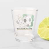 Voetbal Shot Glass, Monogram, Naam / Aangepast Glas (Achterkant)