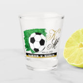 Voetbal Shot Glass, Monogram, Naam / Aangepast Glas (Voorkant)