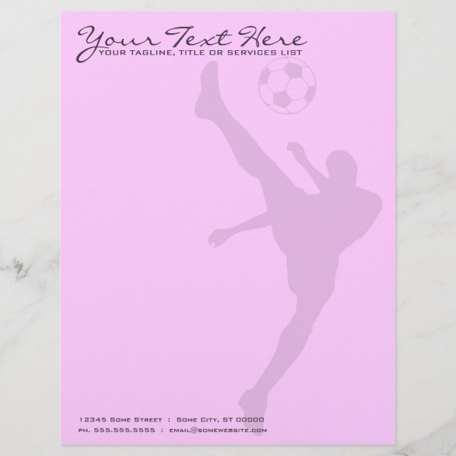 voetbal silhouet briefhoofd (Voorkant)
