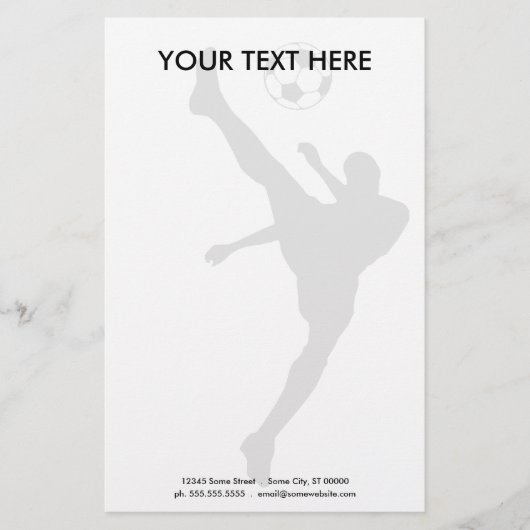 voetbal silhouet briefpapier (Voorkant)