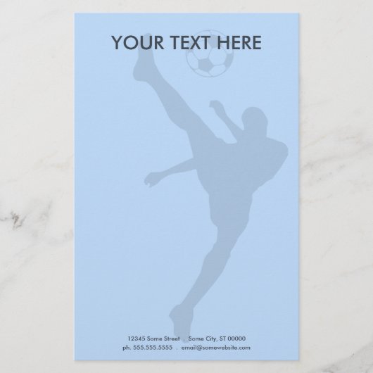 voetbal silhouet briefpapier (Voorkant)