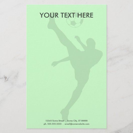 voetbal silhouet briefpapier (Voorkant)