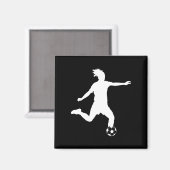 Voetbal Silhouet Magnet Zwart (Voorkant / Achterkant)
