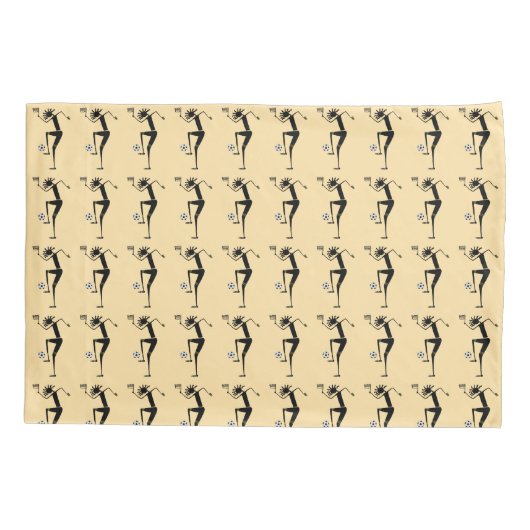 Voetbal Silhouette Sinaasappel Kussensloop (Achterkant)