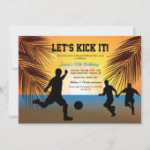 Voetbal Silhouetten Uitnodiging (Voorkant)