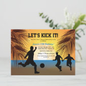 Voetbal Silhouetten Uitnodiging (Staand voorkant)