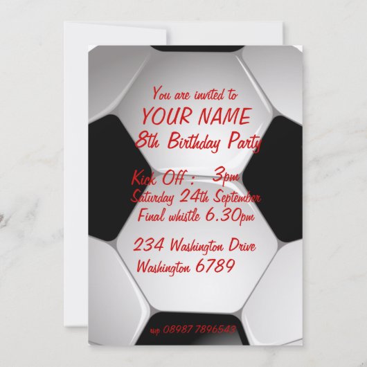 voetbal Silver Birthday - uitnodiging (Achterkant)