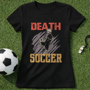 Voetbal Skelet Dood Voetbal Vintage Fan Grafisch T-shirt