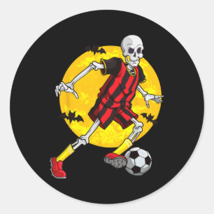Voetbal Skelet Grappig Halloween kostuum sportplan Ronde Sticker
