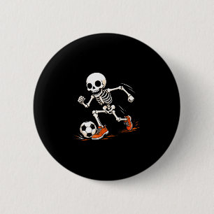 Voetbal skelet halloween kostuum jongens kinderen  ronde button 5,7 cm