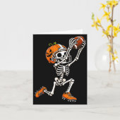 Voetbal skelet halloween pompoen  kaart (Gele Bloem)