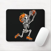 Voetbal skelet halloween pompoen muismat (Met muis)