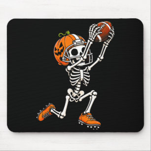 Voetbal skelet halloween pompoen muismat