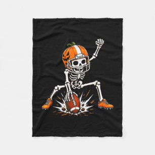 Voetbal skelet pompoen halloween kostuum jongens fleece deken