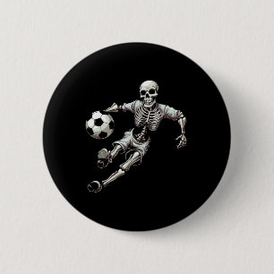 Voetbal Skelet Spelen Voetbal Halloween Skull Love Ronde Button 5,7 Cm