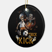 Voetbal Skelet Speler Halloween Trick of Kick Tea Keramisch Ornament (Links)